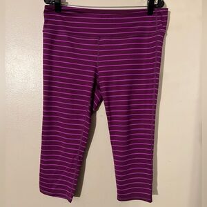 Athleta Women's Purple Striped Leggings Size XLarge EUC